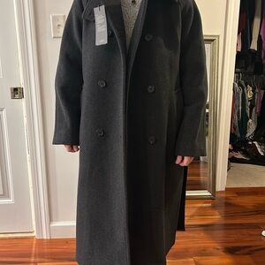 Women’s Charcoal Grey Double-Breasted Coat